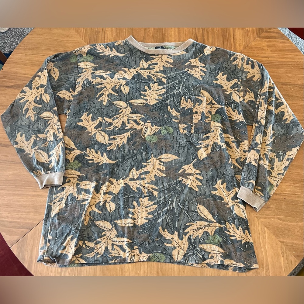 Vintage Ace Sportswear Trail Cover Camo Pocket Long Sleeve Shirt